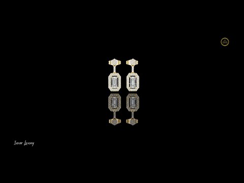 Scalloped Floating Halo Round Lab Grown Diamond Stud Earring