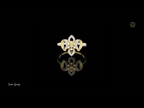 Floral Cluster Round Moissanite Diamond Engagement Ring with Pavé Band