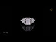 Emerald Cut Halo Moissanite Diamond Ring with Split Shank Band