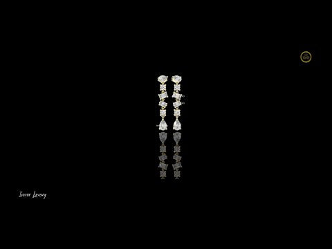 Multi Shape Mixed Cut Moissanite Diamond Linear Drop Earrings Asymmetric Dangle Design