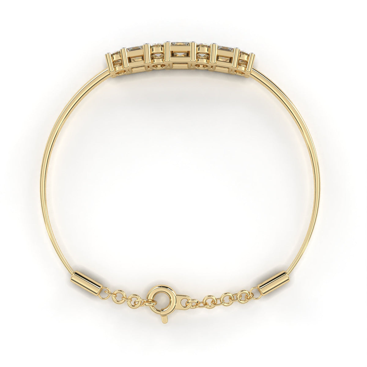 Princess & Round Cut Lab Diamond Adjustable Bracelet - View 8