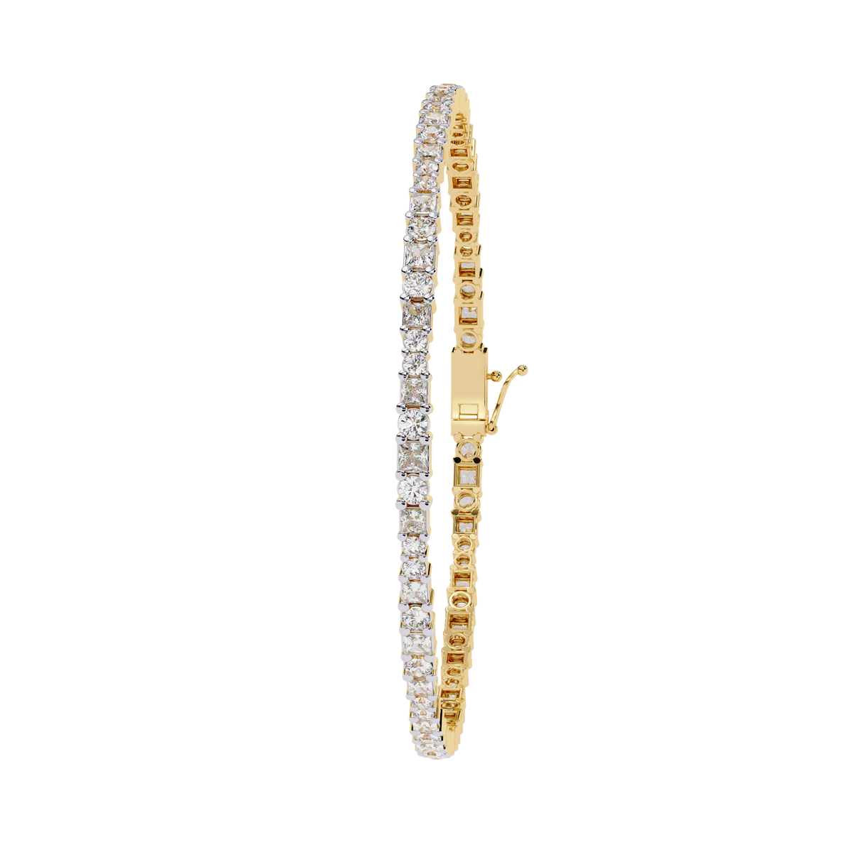 Princess Cut Lab Diamond Exquisite Personalized Bracelet - View 2
