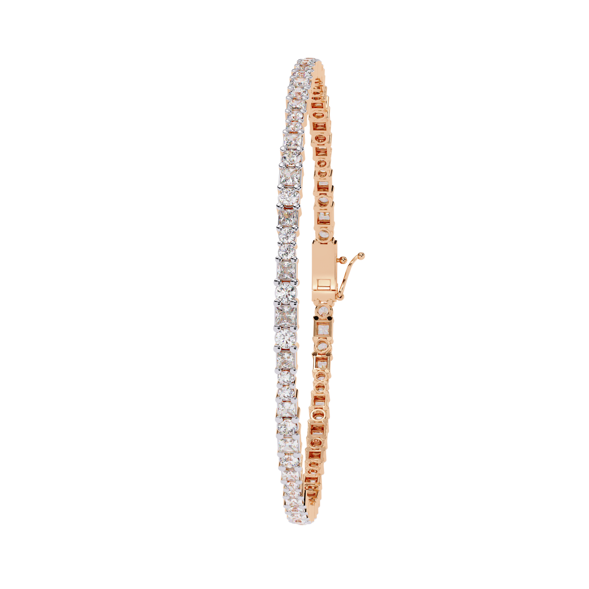 Princess Cut Lab Diamond Exquisite Personalized Bracelet - View 3