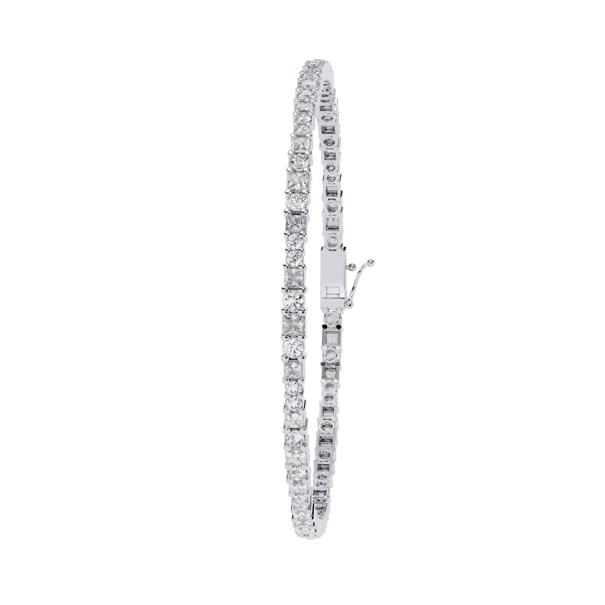 Princess Cut Lab Diamond Exquisite Personalized Bracelet - View 4