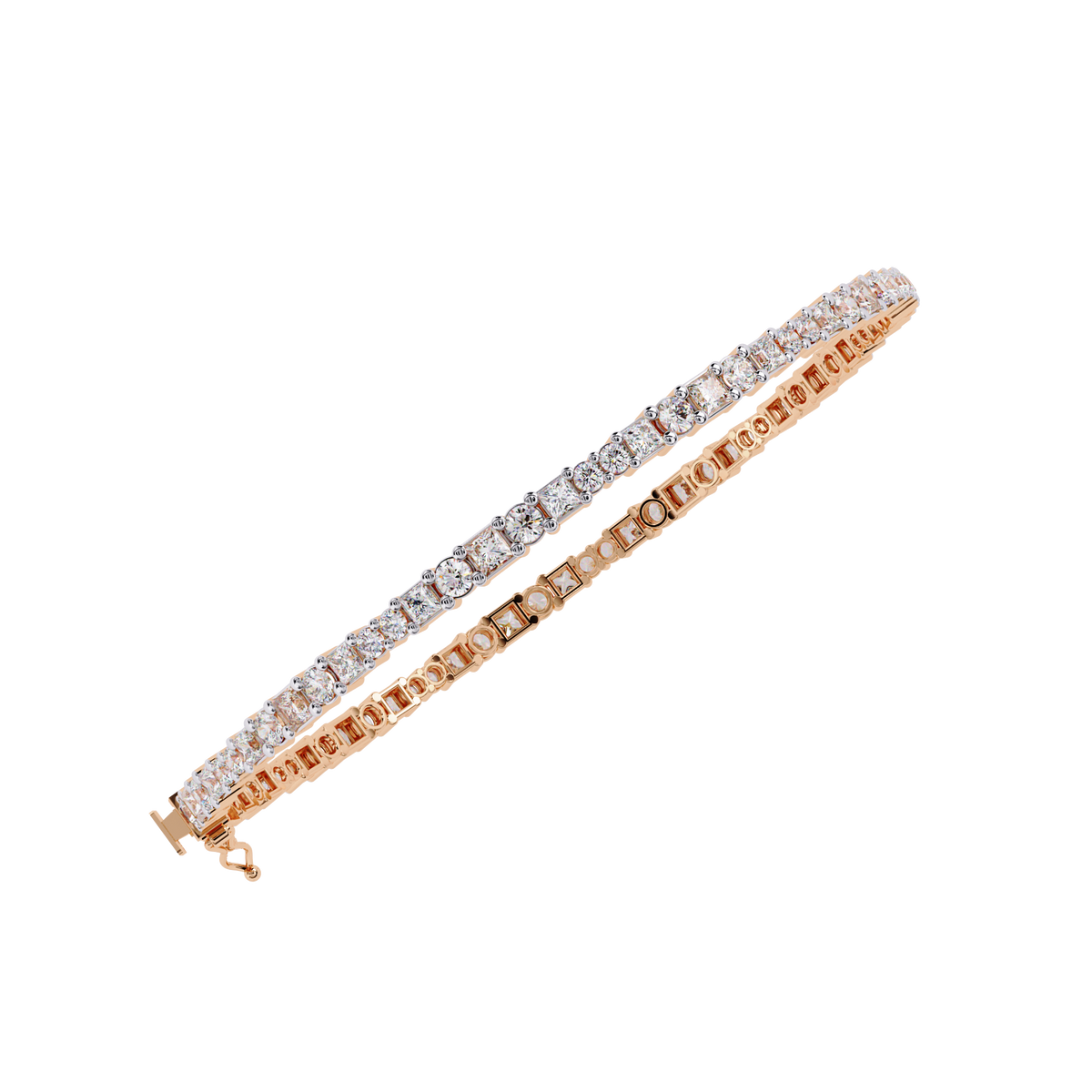 Princess Cut Lab Diamond Exquisite Personalized Bracelet - View 6
