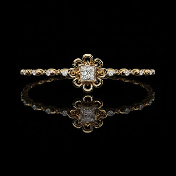 Princess Cut Lab Diamond Floral Link Bracelet for Women