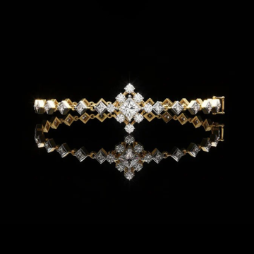 Princess Cut Lab Diamond Geometric Accents Bracelet