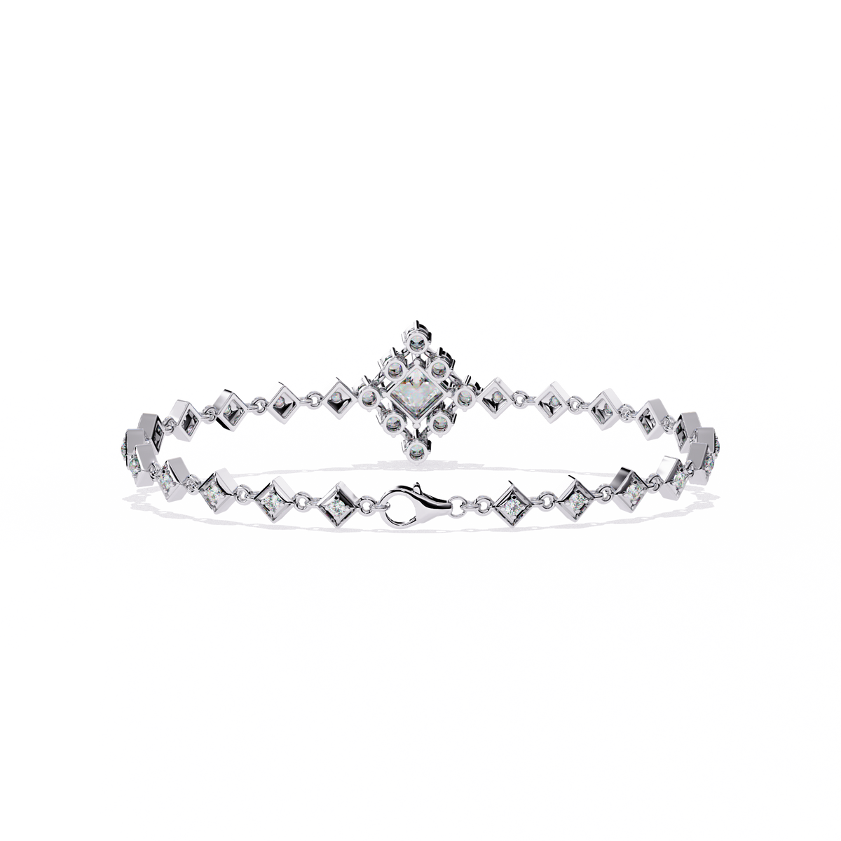 Princess Cut Lab Diamond Geometric Accents Bracelet - View 10