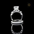 Princess Cut Lab Diamond Women's Pave Accent Bridal Ring Set - View 2