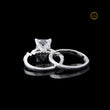 Princess Cut Lab Diamond Women's Pave Accent Bridal Ring Set - View 5