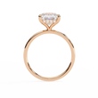 Princess Cut Moissanite Diamond Solitaire Engagement Ring with Hidden Halo - View 5