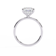 Princess Cut Moissanite Diamond Solitaire Engagement Ring with Hidden Halo - View 7