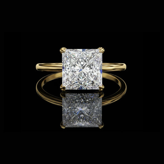 Princess Cut Lab Diamond Solitaire Engagement Ring
