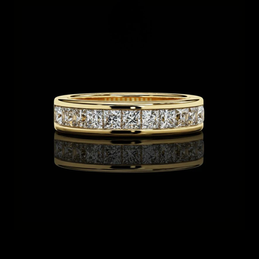 Princess Cut Channel Set Lab Diamond Eternity Wedding Band