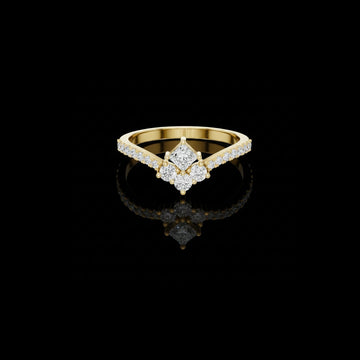 Princess & Round Cut Moissanite Diamond Chevron Band
