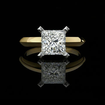 Classic Princess Cut Moissanite Diamond Engagement Ring With Unique Prong