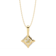 Contemporary Orientated Princess Moissanite Diamond V Prong Pendant - View 8