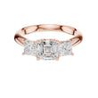 Asscher Moissanite Diamond Three Stone Ring With Princess Cut Side Stones - View 2