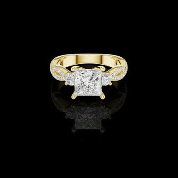 Princess Cut Lab Diamond Twisted Band Ring
