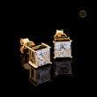 Royal Radiance Moissanite Princess Cut Gold Stud Earrings By Ivevar - View 3