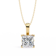 Princess Lab Grown Diamond Solitaire Four Prong Pendant - View 2
