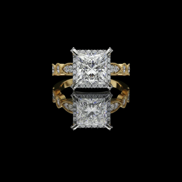 Princess Cut Halo Lab Diamond Filigree Ring