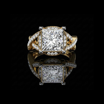 Princess Cut Moissanite Diamond Twisted Band Ring For Women
