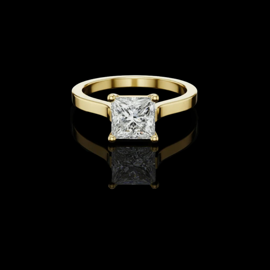 Solitaire Princess Cut Moissanite Diamond Promise Ring