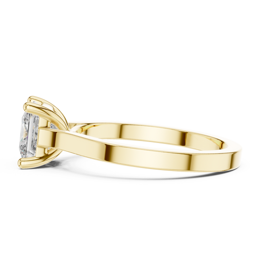 Solitaire Princess Cut Lab Diamond Promise Ring - View 2