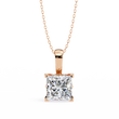 Princess Lab Grown Diamond Solitaire Four Prong Pendant - View 3