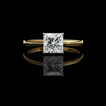 Classic Princess Cut Moissanite Diamond Solitaire Delicate Ring