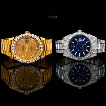 Royal Collection Gold And Silver Premium Wrist Watches Executive Bezel Stainless Steel Watches By Ivevar