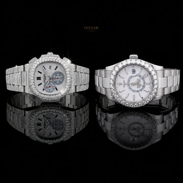 Men’s Luxury Watch Collection – Crystal-Encrusted Chronograph and Premium Silver Watch By Ivevar