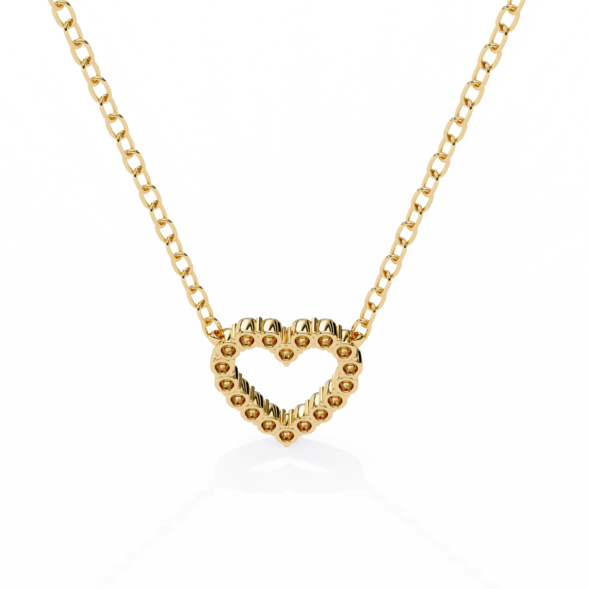 Romantic Love Motif Pendant with Round Lab Grown Diamond - View 8