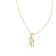 Motif Chandelier Statement Pendant with Round Moissanite Diamond - View 4