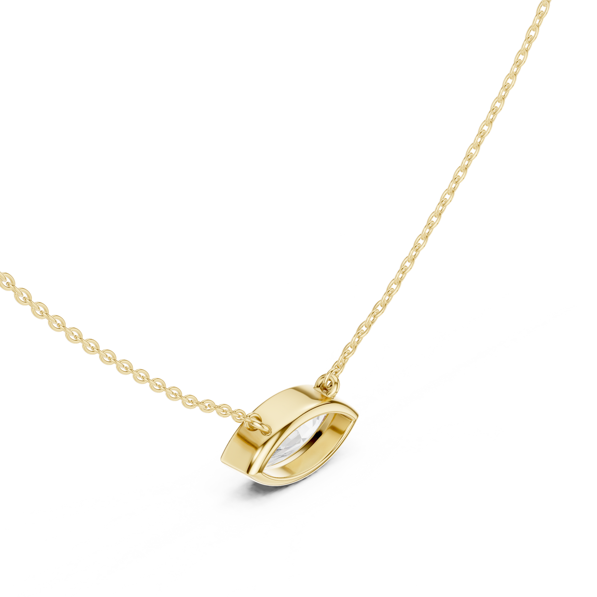 Marquise Cut Moissanite Diamond Solitaire Pendant - View 4