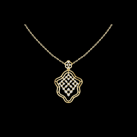 Openwork Quatrefoil Moissanite Pattern Necklace