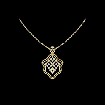 Openwork Quatrefoil Lab Grown Diamond Pattern Necklace