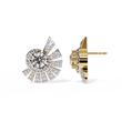 Exquisite Moissanite Diamond Radiant Sunburst Round Diamond Statement Earrings - View 3