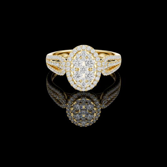 Radiant Shape Lab Grown Diamond Halo Cluster Ring