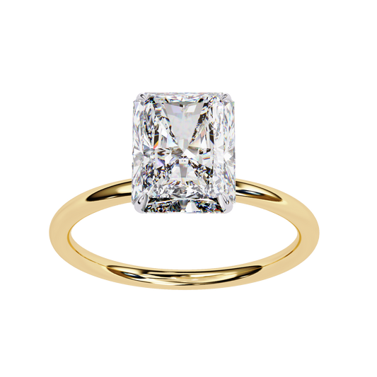 Radiant Cut Moissanite Diamond With Four Prong Solitaire Promise Ring - View 2