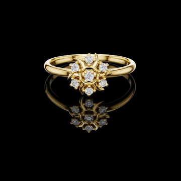 Round Cut Lab Diamond Floral Cluster Ring