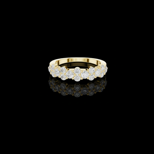 Round Cut Moissanite Diamond Cluster Half Eternity Wedding Band Ring