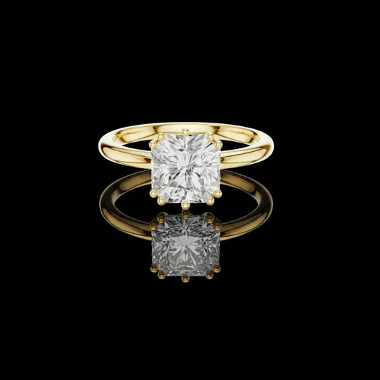 Square Radiant Cut Lab Diamond Solitaire Engagement Ring For Her