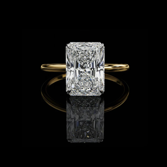 Radiant Cut Lab Diamond With Four Prong Solitaire Promise Ring