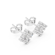 Floral Bloom Moissanite Diamond Stud Earrings with Round Brilliant Stones - View 6