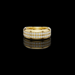 Round Cut Lab Grown Diamond Men's Two Row Eternity Wedding Band
