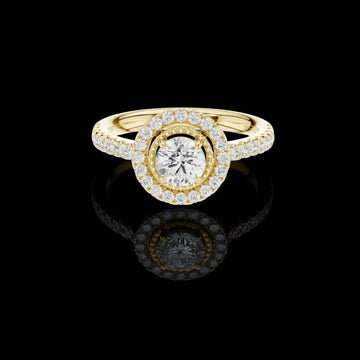 Classic Round Halo Lab Grown Diamond Ring for Women