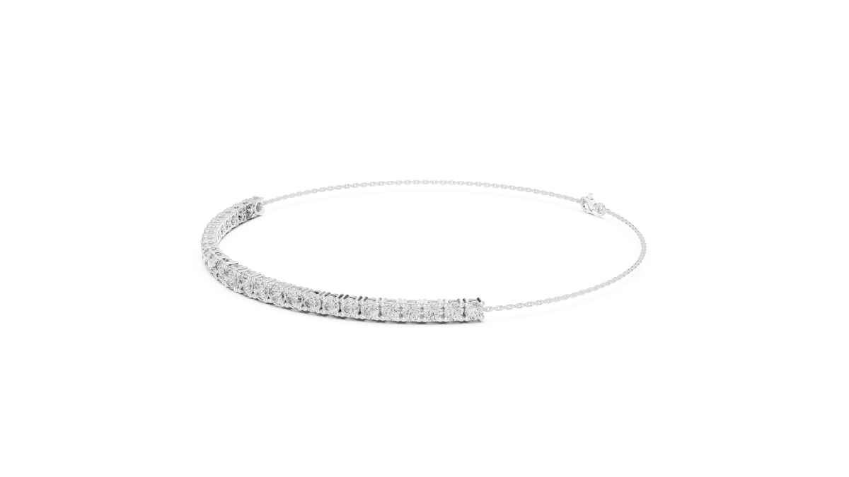 Single Classic Row Round Moissanite Diamond Tennis Bracelet - View 6