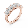 Asscher Cut Lab Diamond Half Eternity Wedding Band - View 5
